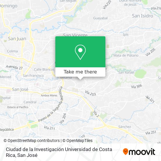 Ciudad de la Investigación Universidad de Costa Rica map
