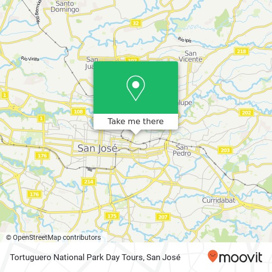 Tortuguero National Park Day Tours map