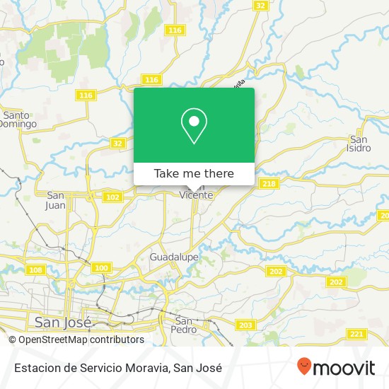 Estacion de Servicio Moravia map