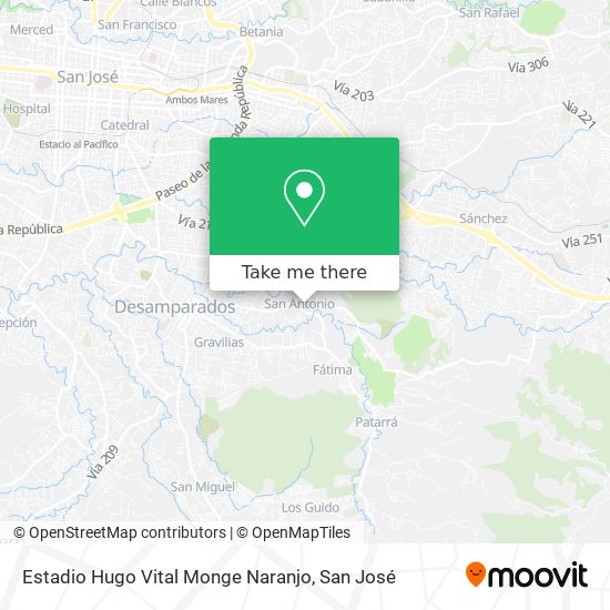 Estadio Hugo Vital Monge Naranjo map