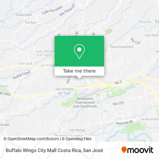 skæg kamp gardin How to get to Buffalo Wings City Mall Costa Rica in Alajuela by Bus?
