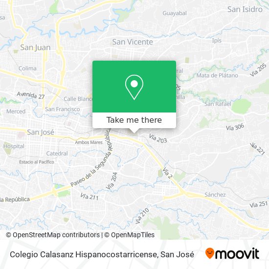 Colegio Calasanz Hispanocostarricense map