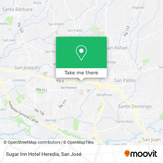 Sugar Inn Hotel Heredia map