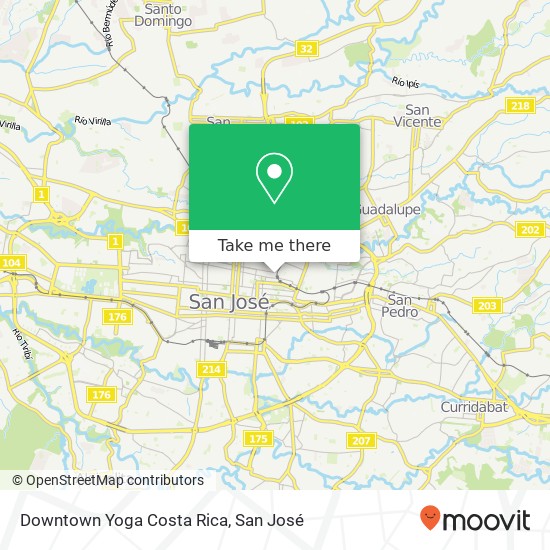 Downtown Yoga Costa Rica map
