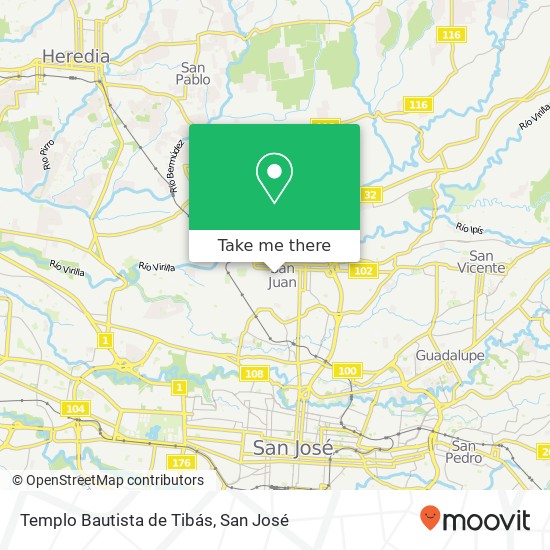 Templo Bautista de Tibás map