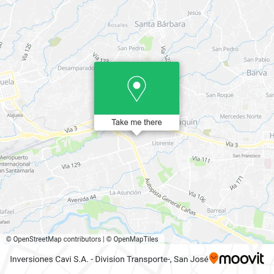 Inversiones Cavi S.A. - Division Transporte- map