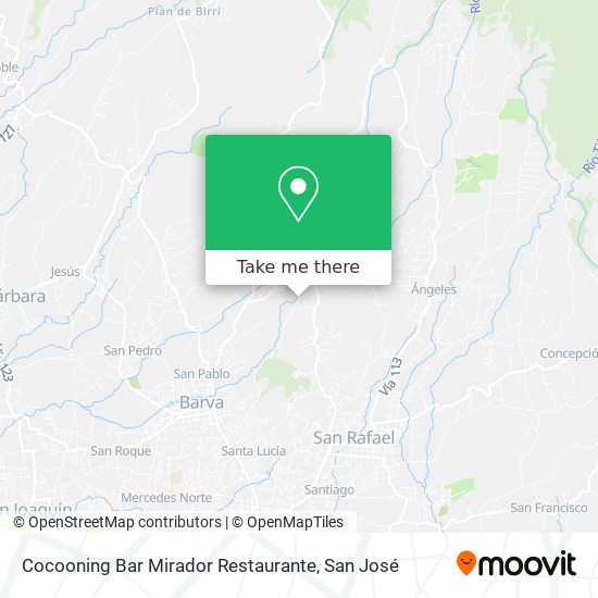Cocooning Bar Mirador Restaurante map