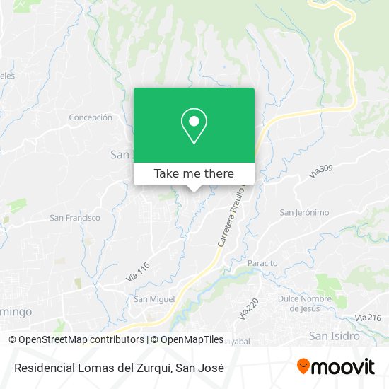 Residencial Lomas del Zurquí map