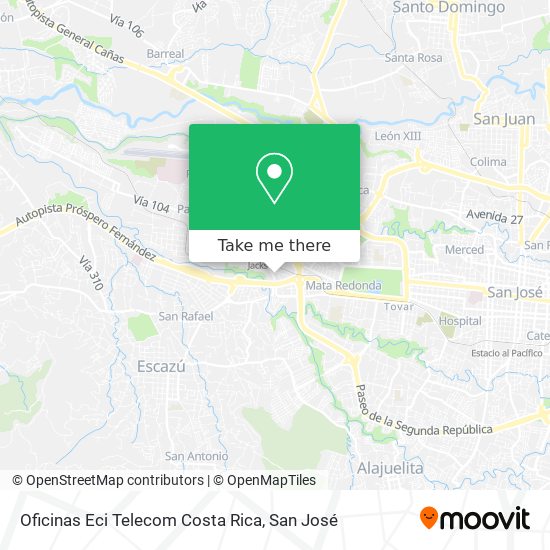 Mapa de Oficinas Eci Telecom Costa Rica