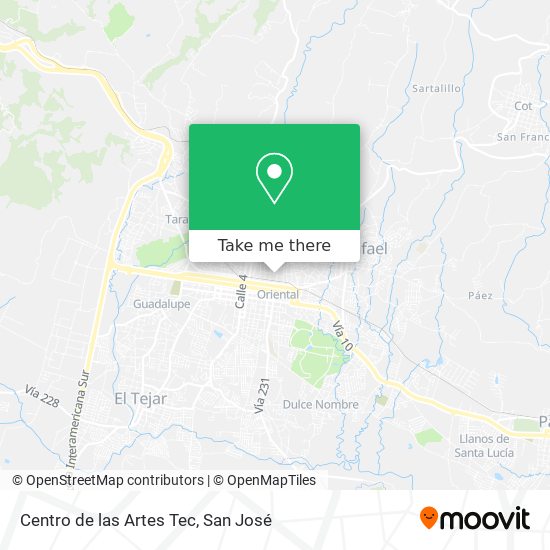 Centro de las Artes Tec map