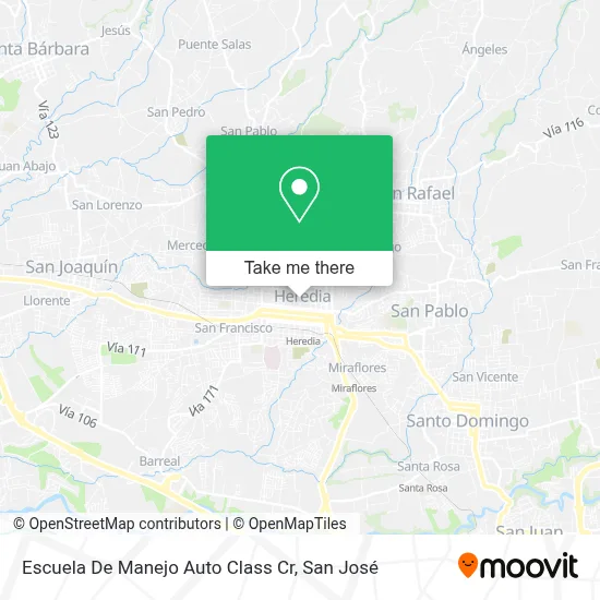 Escuela De Manejo Auto Class Cr map