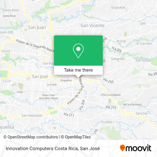 Innovation Computers Costa Rica map