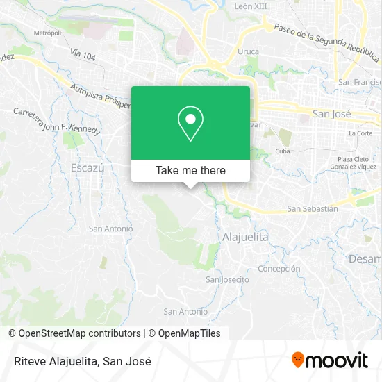 Riteve Alajuelita map
