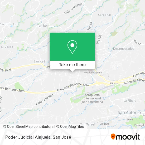 Poder Judicial Alajuela map