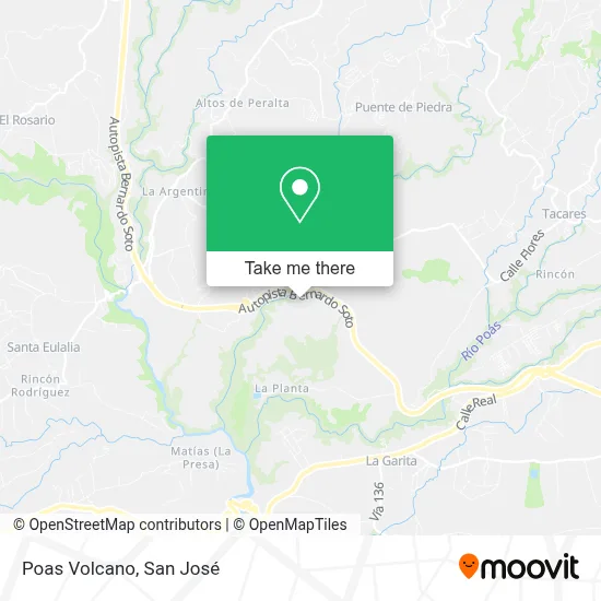 Poas Volcano map