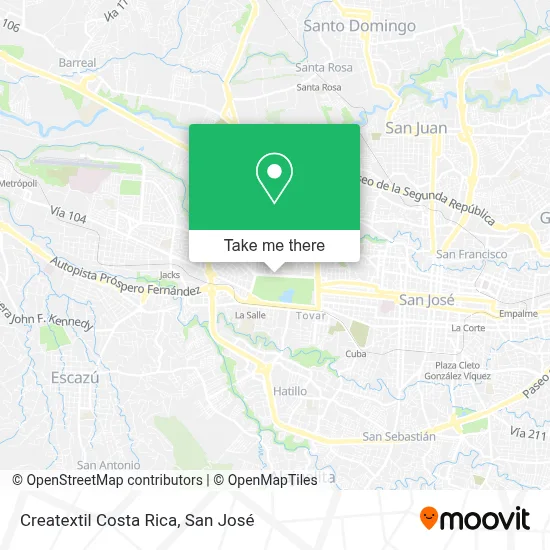 Creatextil Costa Rica map