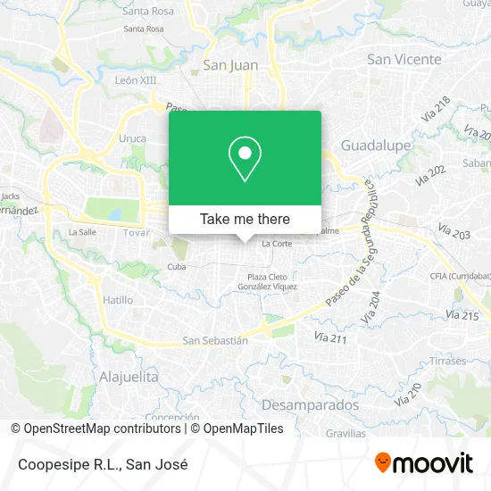 Coopesipe R.L. map