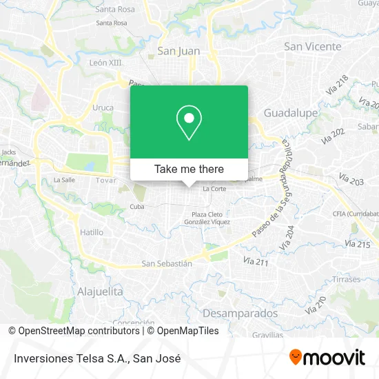 Inversiones Telsa S.A. map