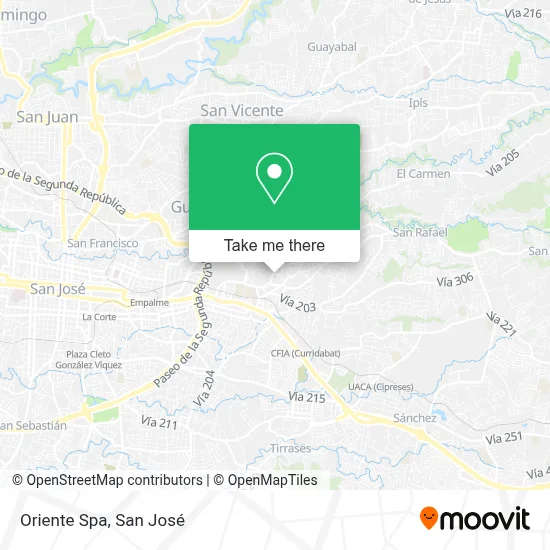 Oriente Spa map