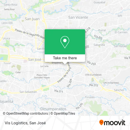 Vis Logistics map