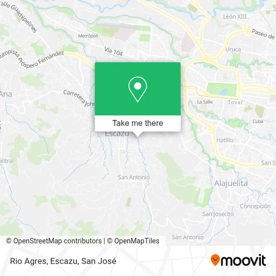 Rio Agres, Escazu map