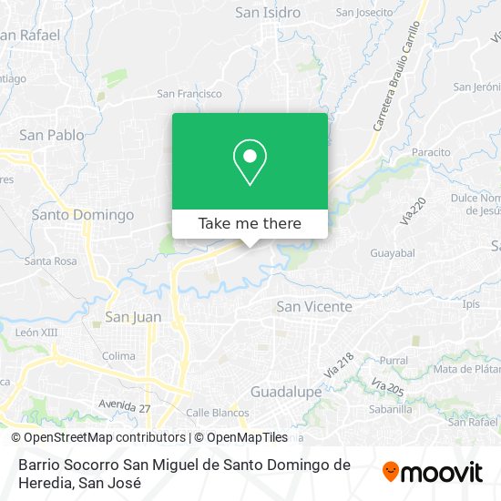 Barrio Socorro San Miguel de Santo Domingo de Heredia map