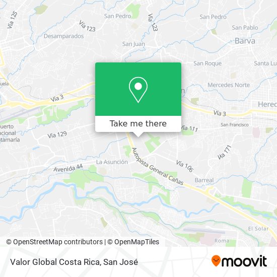 Valor Global Costa Rica map