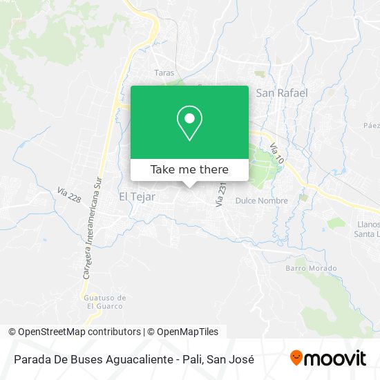 Parada De Buses Aguacaliente - Pali map
