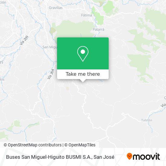 Buses San Miguel-Higuito BUSMI S.A. map