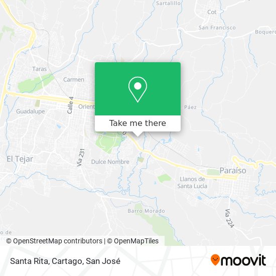 Santa Rita, Cartago map