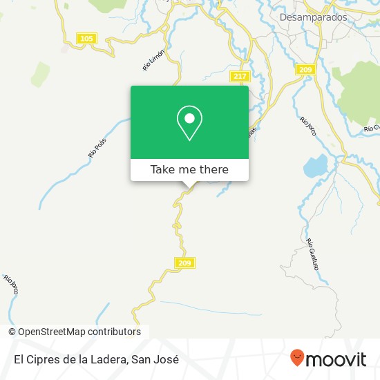 El Cipres de la Ladera map