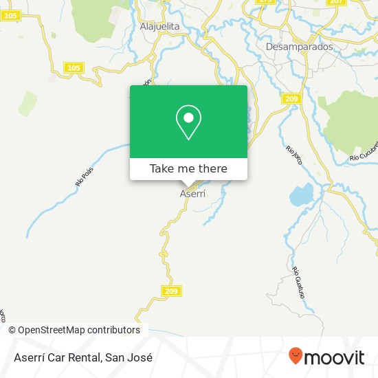 Aserrí Car Rental map