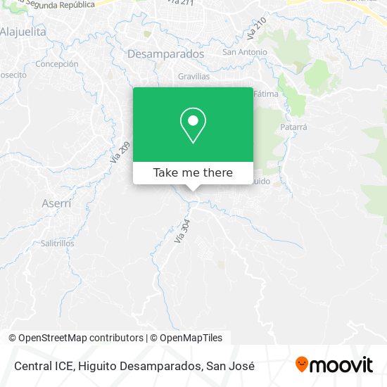 Central ICE, Higuito Desamparados map