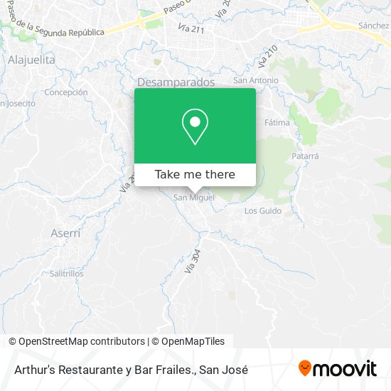 Mapa de Arthur's Restaurante y Bar Frailes.