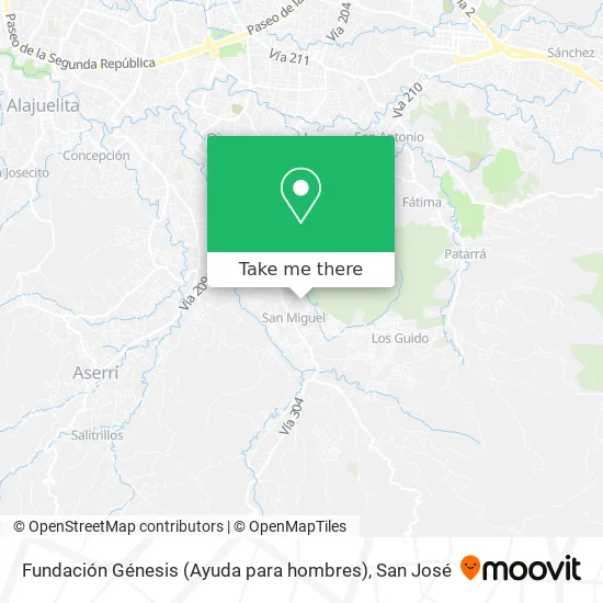 Mapa de Fundación Génesis (Ayuda para hombres)