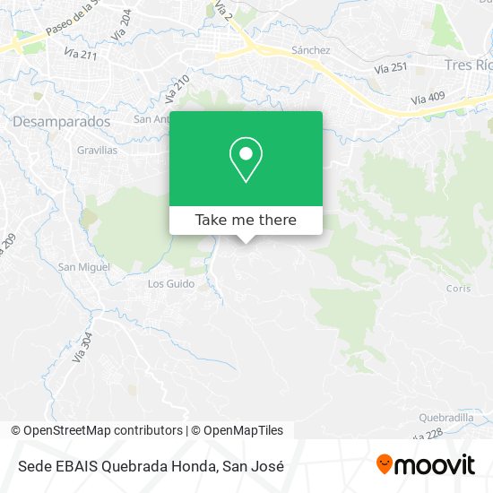 Mapa de Sede EBAIS Quebrada Honda