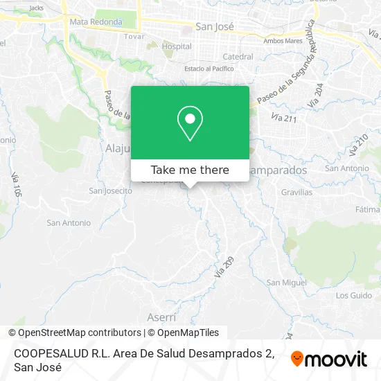 Mapa de COOPESALUD R.L. Area De Salud Desamprados 2