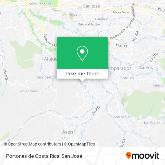Portones de Costa Rica map