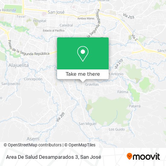 Area De Salud Desamparados 3 map