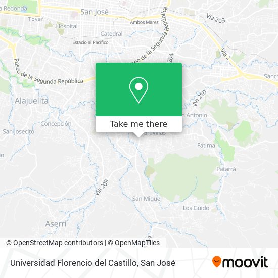 Universidad Florencio del Castillo map
