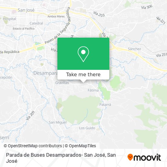 Parada de Buses Desamparados- San  José map