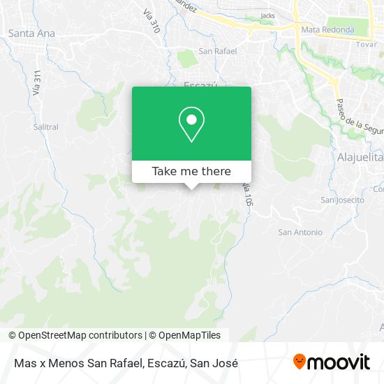 Mas x Menos San Rafael, Escazú map