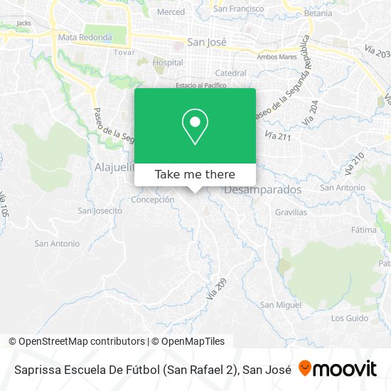 Saprissa Escuela De Fútbol (San Rafael 2) map