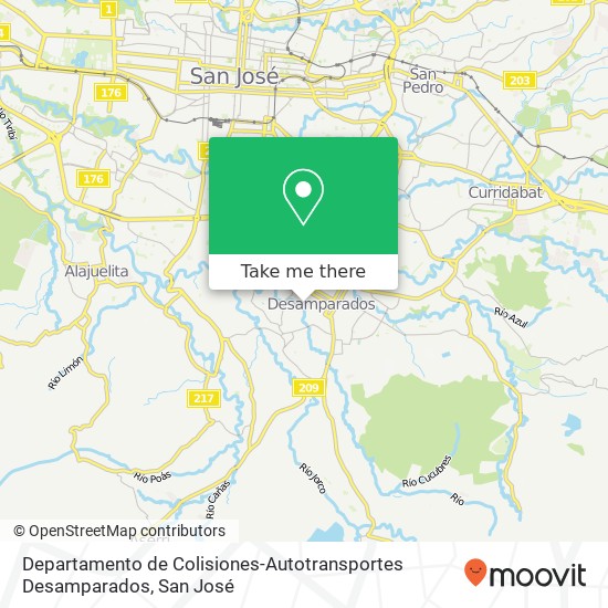 Departamento de Colisiones-Autotransportes Desamparados map