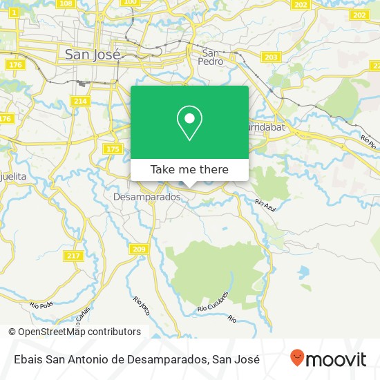 Ebais San Antonio de Desamparados map