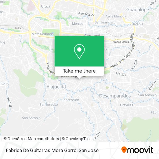 Fabrica De Guitarras Mora Garro map