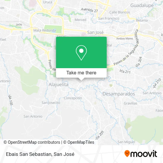 Ebais San Sebastian map