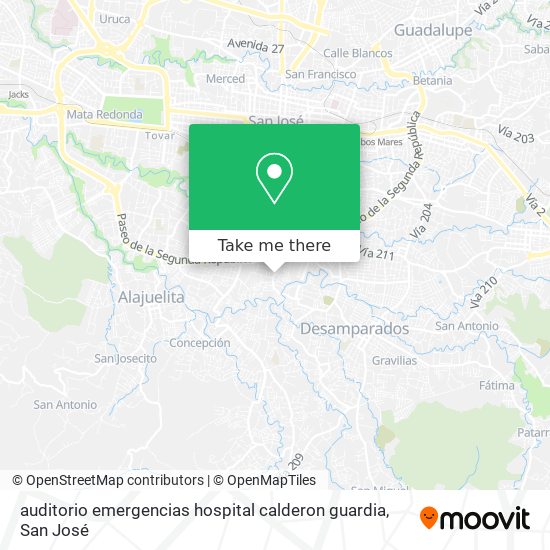auditorio emergencias hospital calderon guardia map