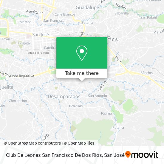 How to get to Club De Leones San Francisco De Dos Rios in Desamparados by  Bus?