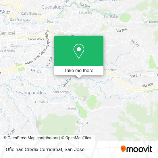 Oficinas Credix Curridabat map